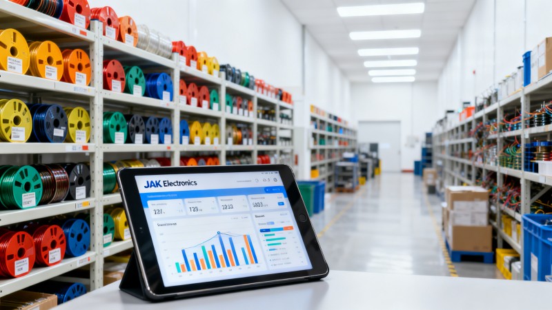 Electronic components inventory management JAK Electronics components distributor warehouse and inventory system